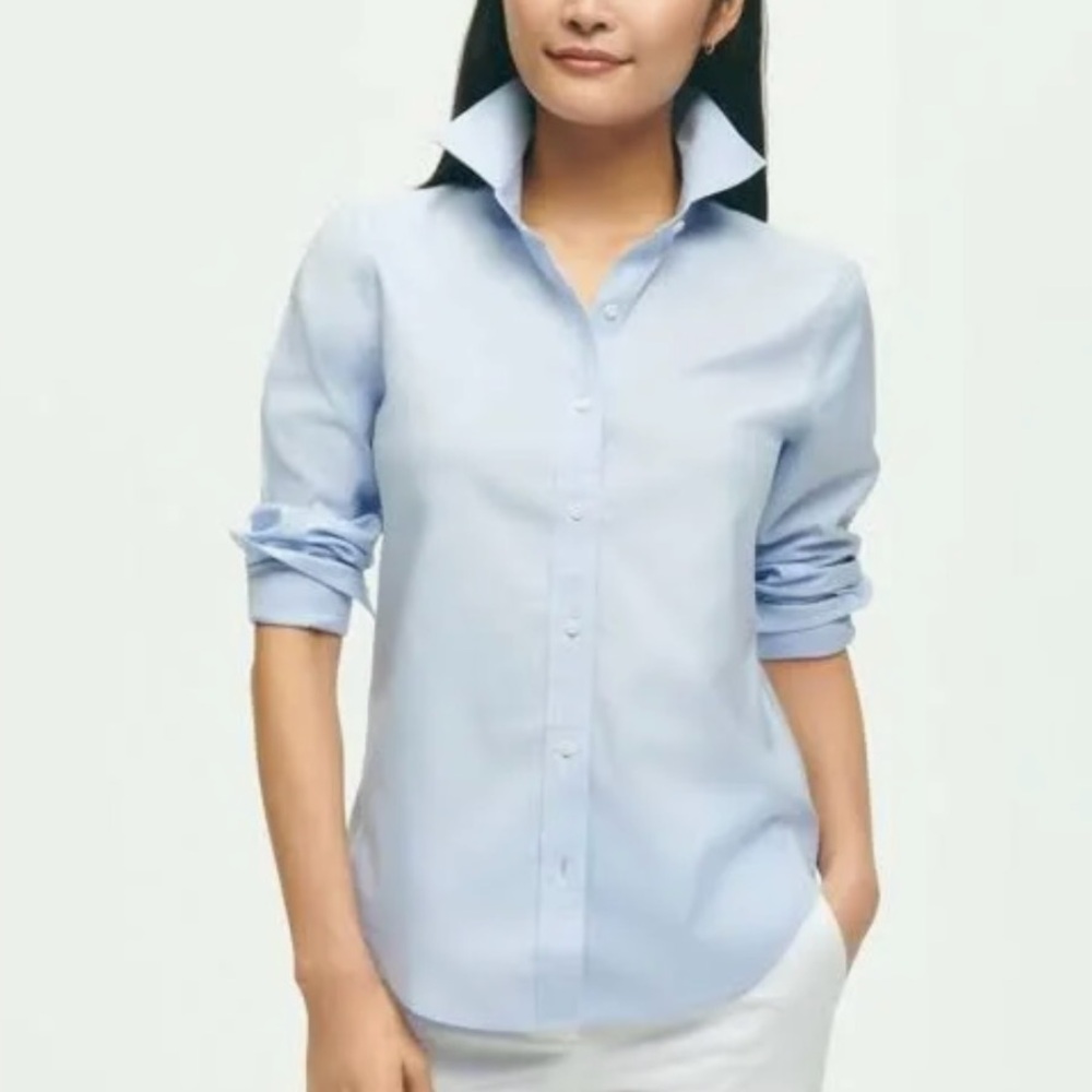 Brooks Brothers Fitted Dress Shirt, blue, size S